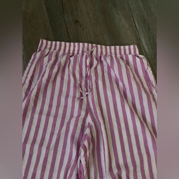 Victorias Secret Striped Sparkly Wide Leg Pajama Pants Pink Purple Size Small - Picture 4 of 10